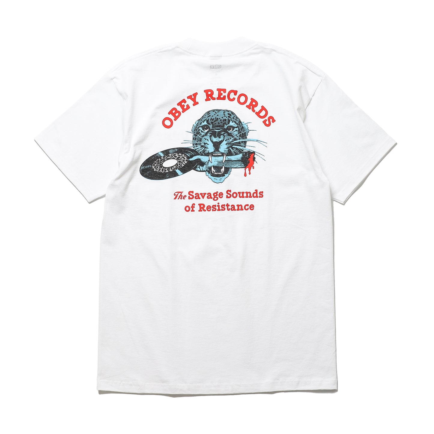 OBEY / SAVAGE SOUNDS LEOPARD CLASSIC T-SHIRT (WHITE)