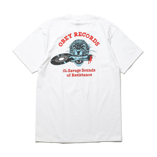 OBEY / SAVAGE SOUNDS LEOPARD CLASSIC T-SHIRT (WHITE)