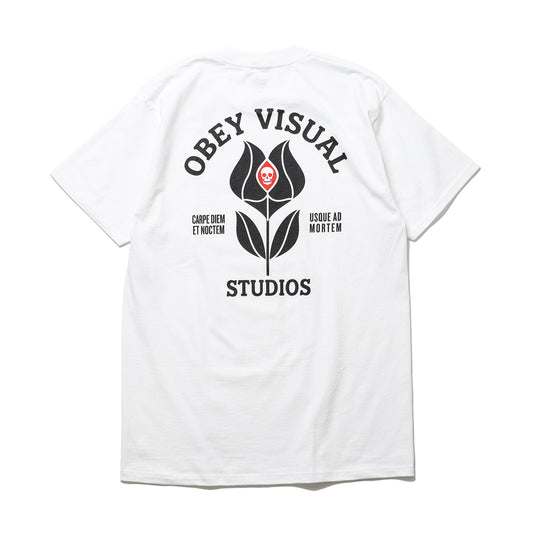 OBEY / VISUAL STUDIOS FLOWER CLASSIC T-SHIRT (WHITE)