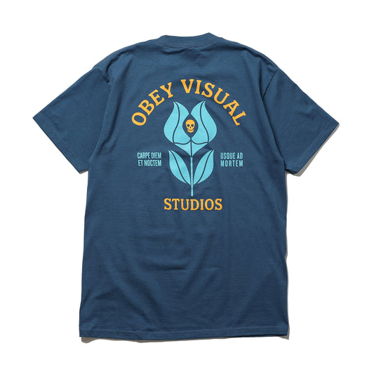 OBEY / VISUAL STUDIOS FLOWER CLASSIC T-SHIRT (HARBOR BLUE)