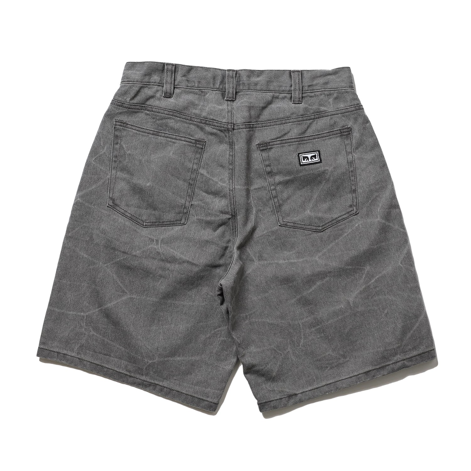OBEY / BIGWIG BAGGY DENIM SHORT (BLACK WRINKLE WASH) – Feelin'