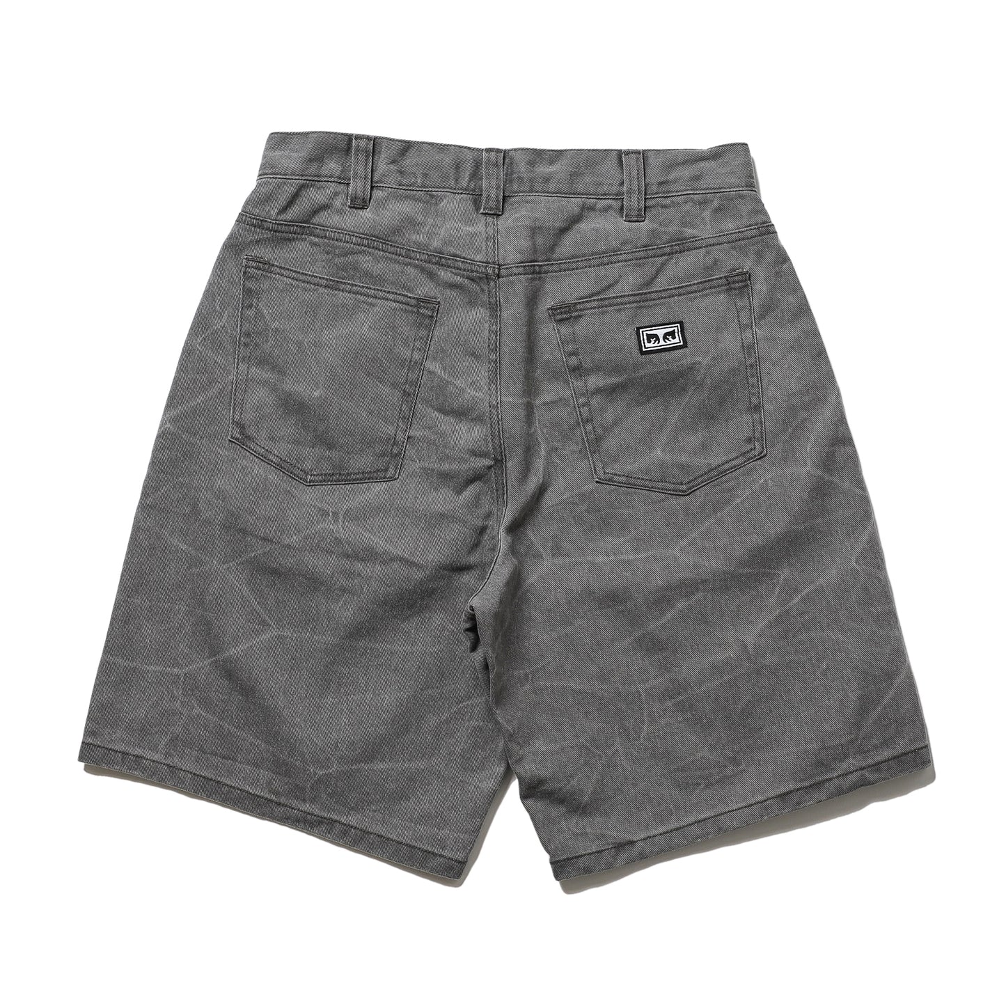 OBEY / BIGWIG BAGGY DENIM SHORT (BLACK WRINKLE WASH)