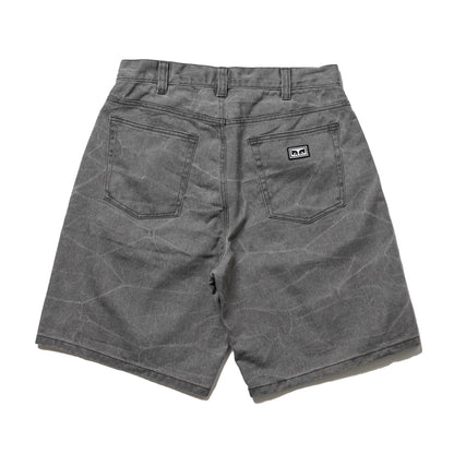 OBEY / BIGWIG BAGGY DENIM SHORT (BLACK WRINKLE WASH)