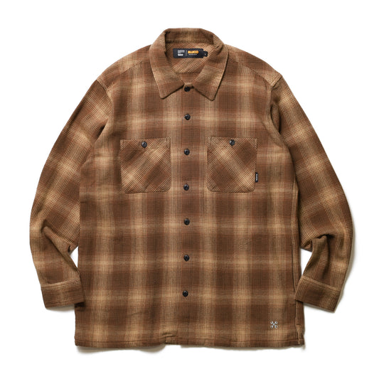 BLUCO / OMBRE CHECK FLANNEL SHIRTS (BROWN)