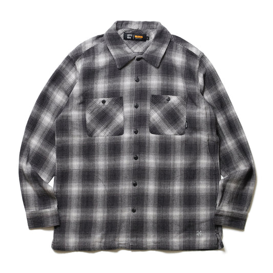 BLUCO / OMBRE CHECK FLANNEL SHIRTS (BLACK)