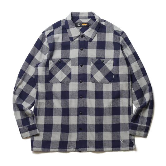 BLUCO / BUFFALO CHECK FLANNEL SHIRTS (NAVY)