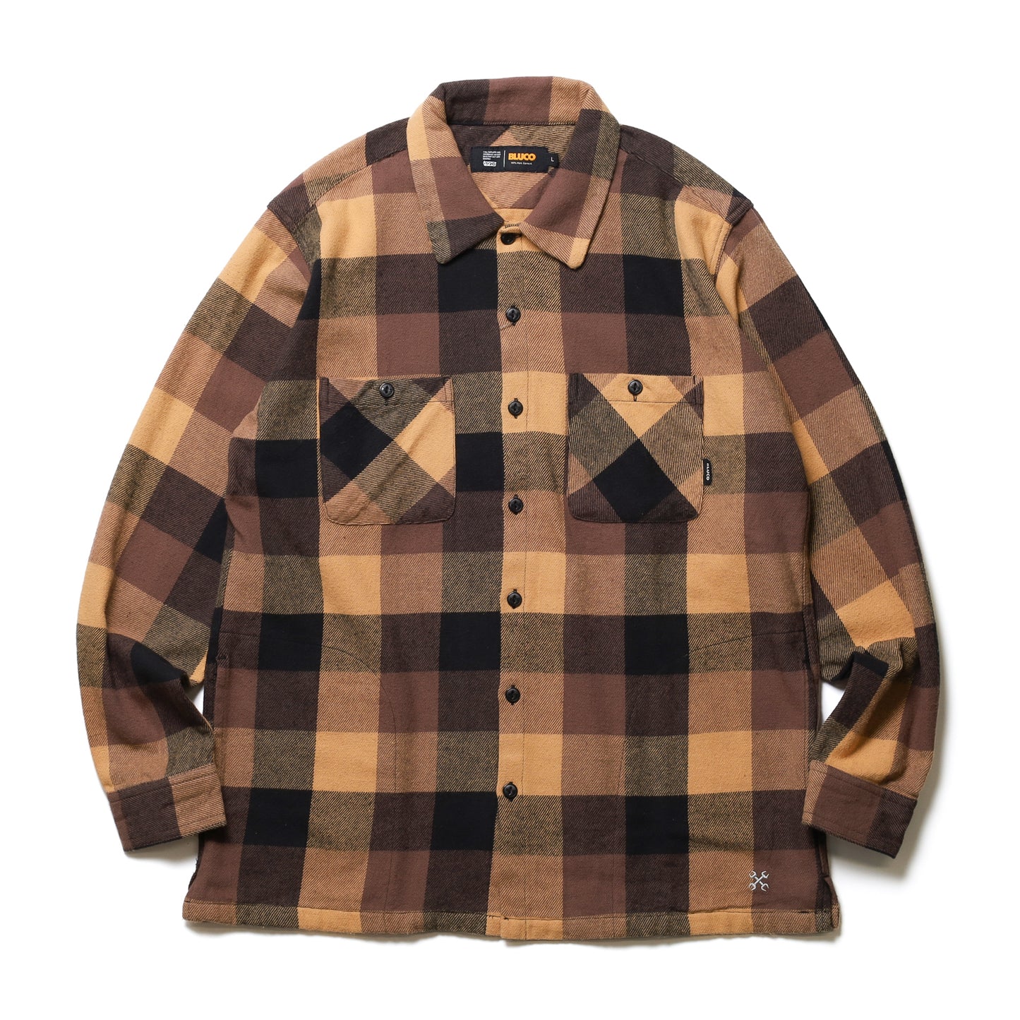 BLUCO / BUFFALO CHECK FLANNEL SHIRTS (BROWN)