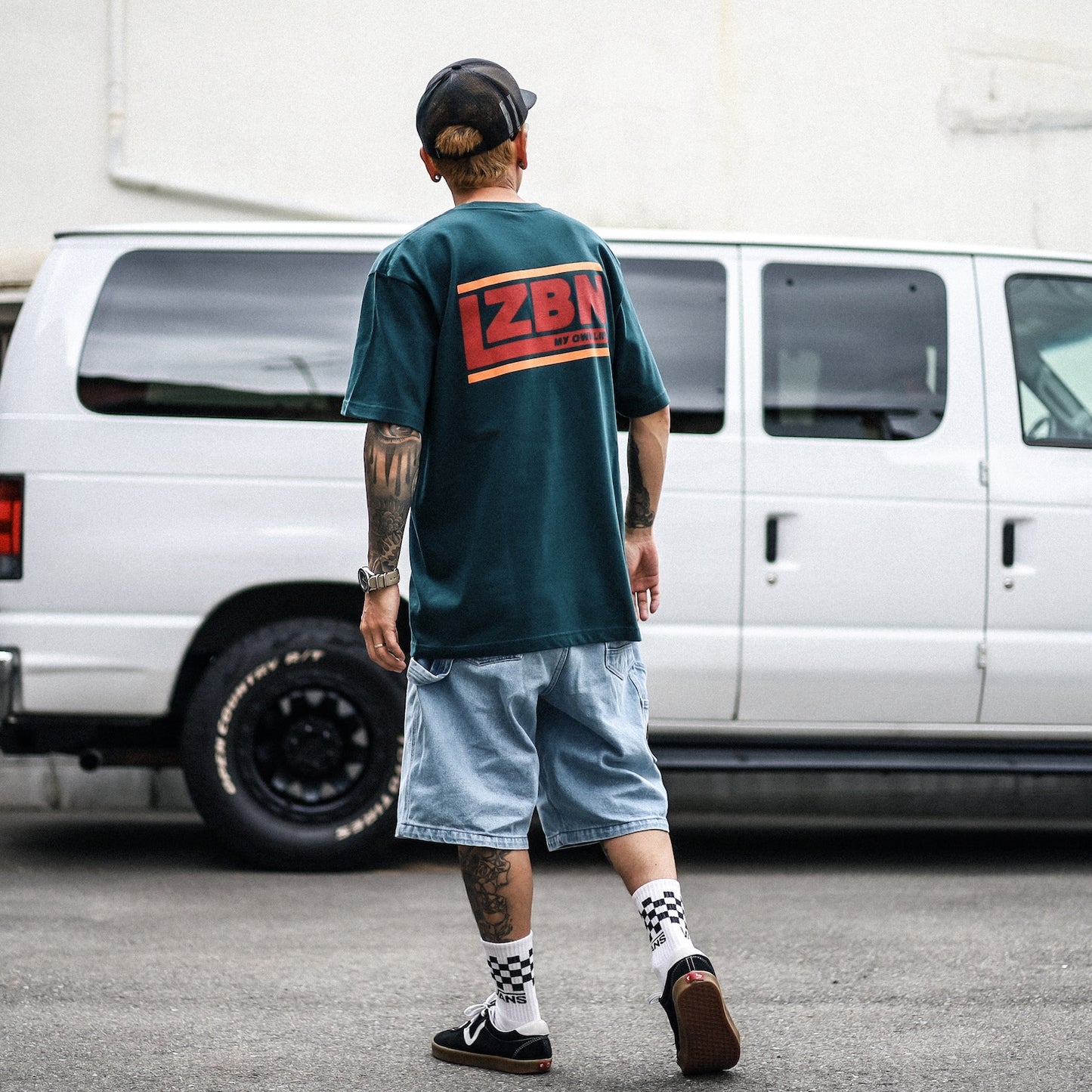 LZBN / SLANT LOGO TEE (TEAL GREEN)