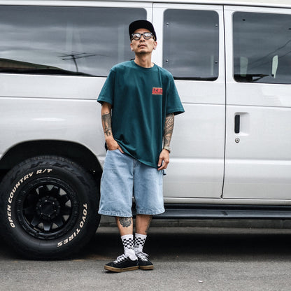 LZBN / SLANT LOGO TEE (TEAL GREEN)