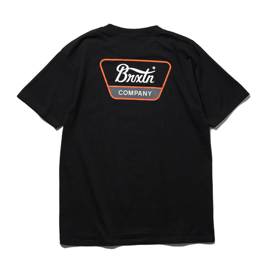 BRIXTON / LINWOOD S/S STD  (BLACK/WHITE/CLASSIC ORANGE)