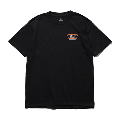 BRIXTON / LINWOOD S/S STD  (BLACK/WHITE/CLASSIC ORANGE)