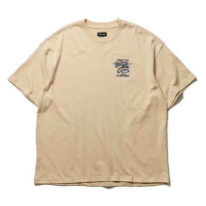 BRIXTON / LIVE FREE HW RELAXED TEE (CREAM CLASSIC WASH)