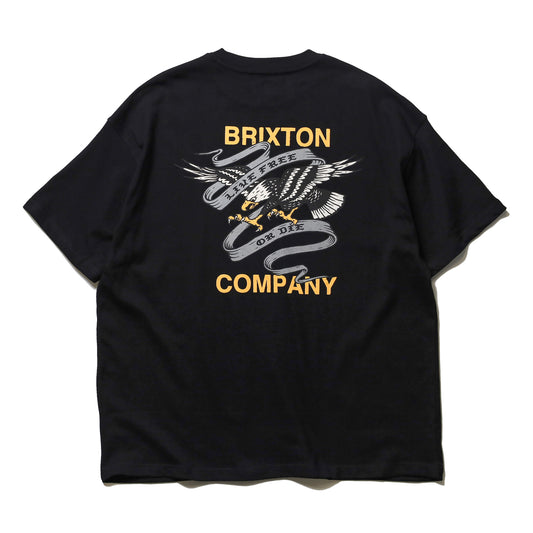 BRIXTON / LIVE FREE HW RELAXED TEE (BLACK CLASSIC WASH)