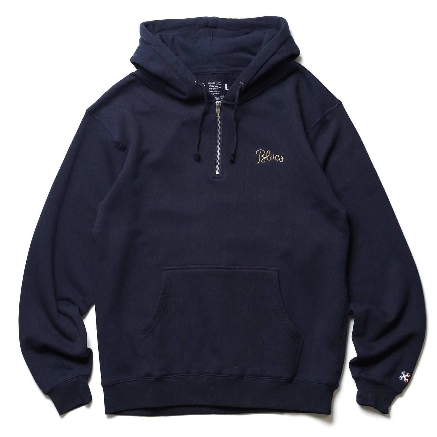 BLUCO / HEAVY PILE SWEAT HALF ZIP HOODIE -EMB- (NAVY)