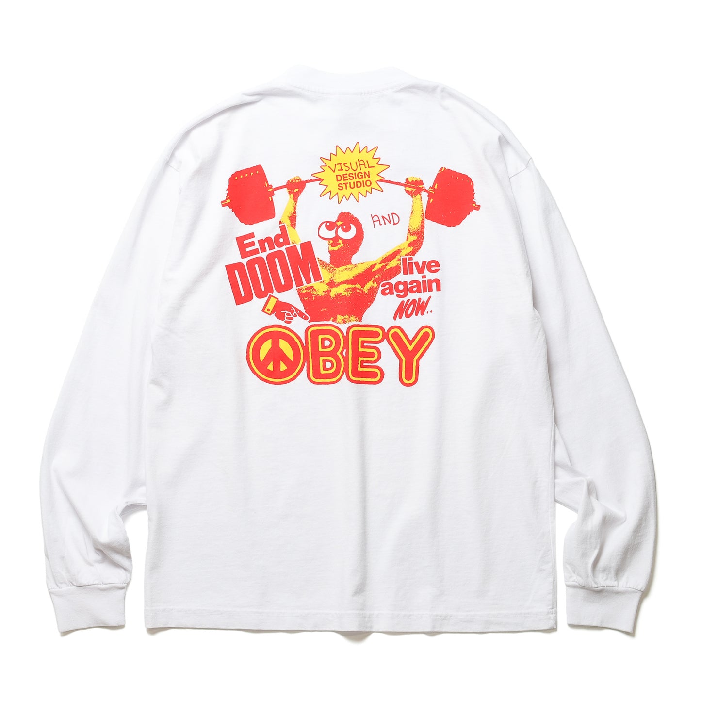 OBEY / LIVE AGAIN NOW HEAVY WEIGHT CLASSIC BOX L/S TEE (WHITE)