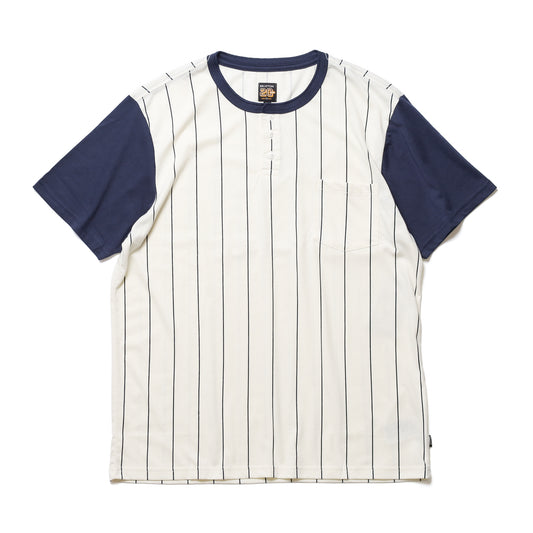 BRIXTON / 20TH ANNIVERSARY DETROIT PKT TEE (OFF WHITE/WASHED NAVY)