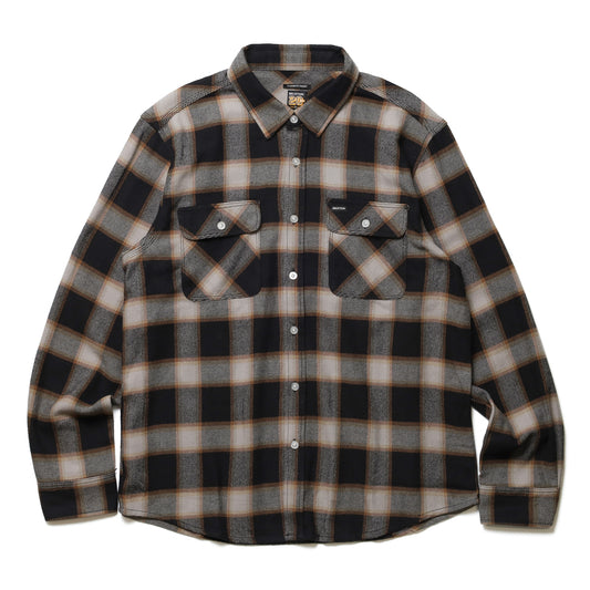 BRIXTON / 20TH ANNIVERSARY BOWERY FLANNEL SHIRT (BLACK/CREAM)