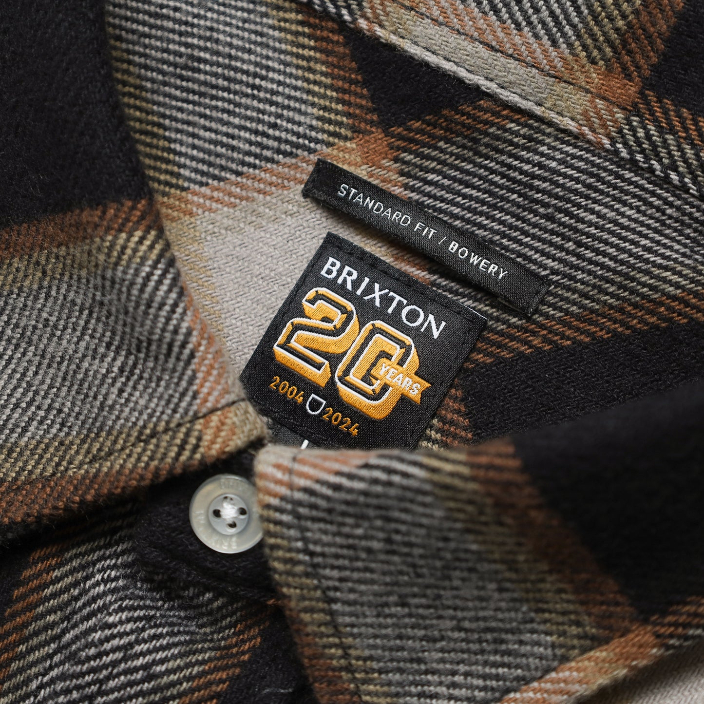 BRIXTON / 20TH ANNIVERSARY BOWERY FLANNEL SHIRT (BLACK/CREAM)