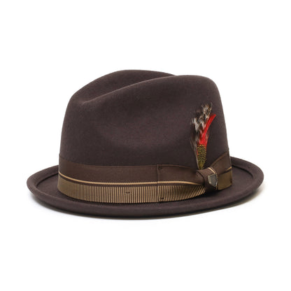 BRIXTON / 20TH ANNIVERSARY GAIN FEDORA (CHOCOLATE/GOLD)