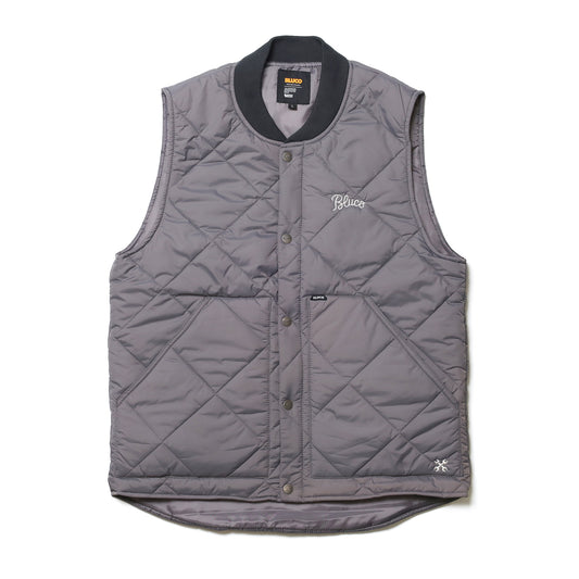 BLUCO / RIB COLLAR QUILTING VEST (GRAY)