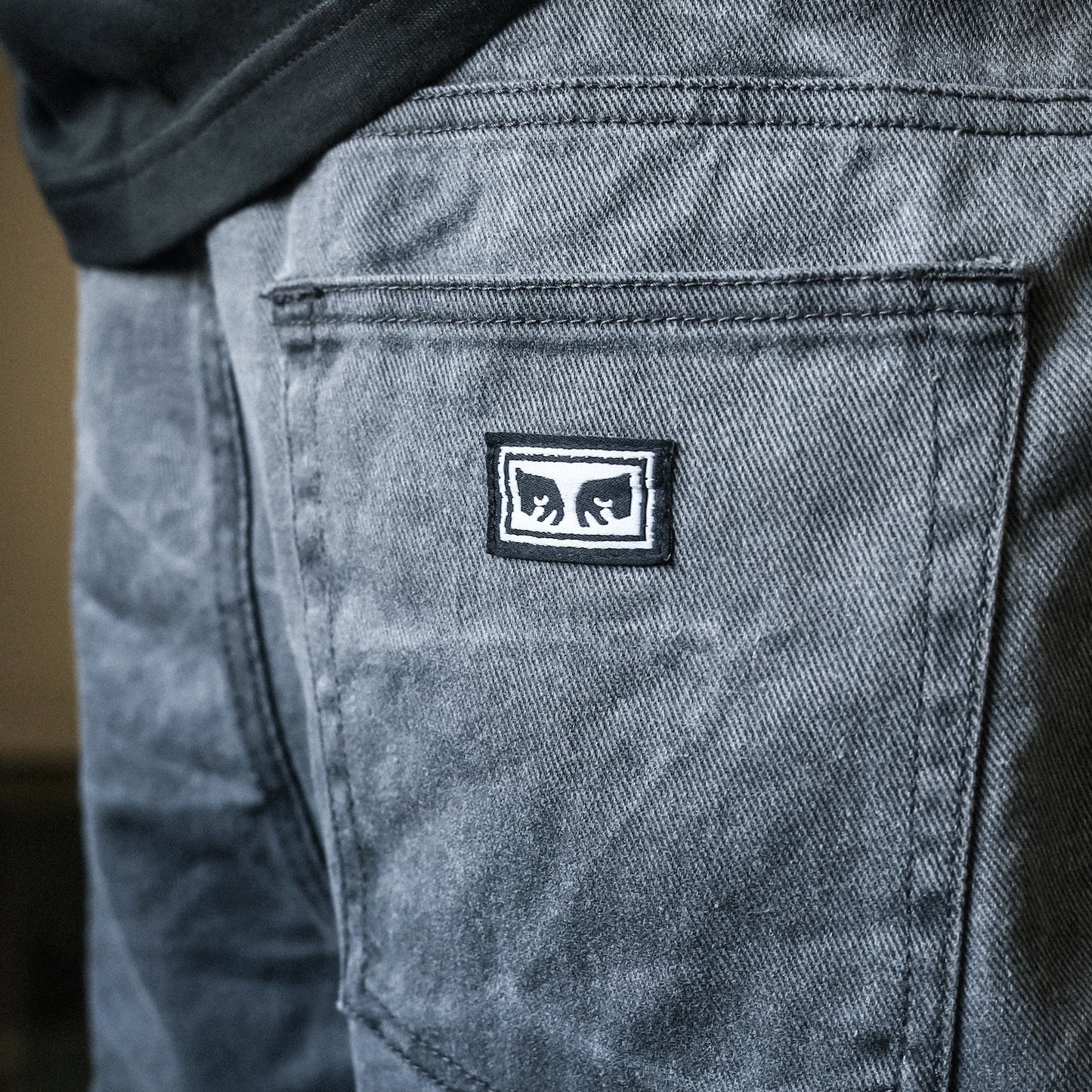 OBEY / BIGWIG BAGGY DENIM SHORT (BLACK WRINKLE WASH)