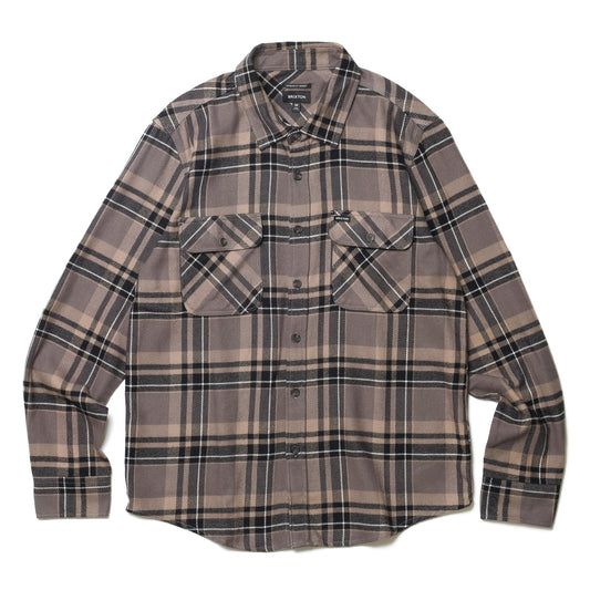 BRIXTON / BOWERY L/S FLANNEL (CHARCOAL/BLACK/CINDER GREY)