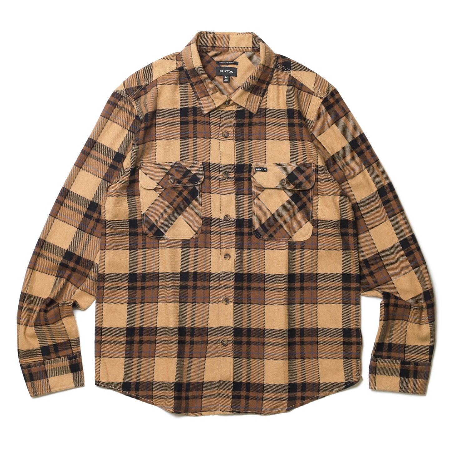 BRIXTON / BOWERY L/S FLANNEL (TIGER’S EYE/PINECONE BROWN/WASHED BLACK)