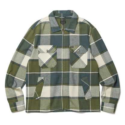 BRIXTON / MOTOR ZIP JACKET (BLUE MIRAGE/DILL PLAID)