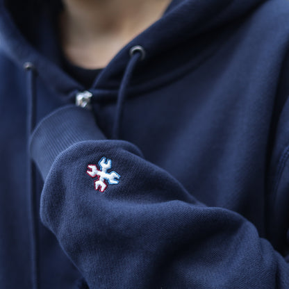 BLUCO / HEAVY PILE SWEAT HALF ZIP HOODIE -EMB- (NAVY)