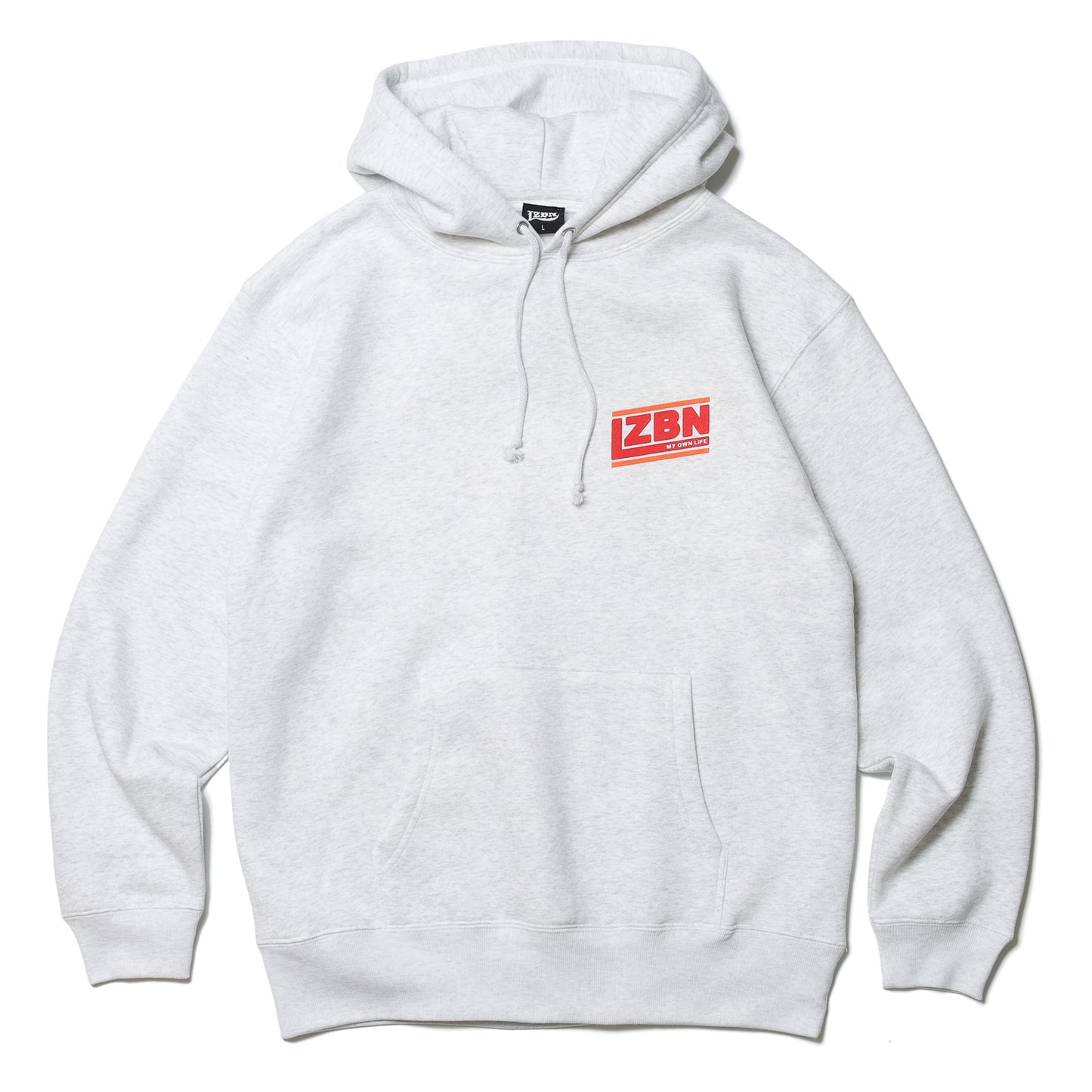 LZBN / SLANT LOGO PULLOVER HOODIE (ASH)