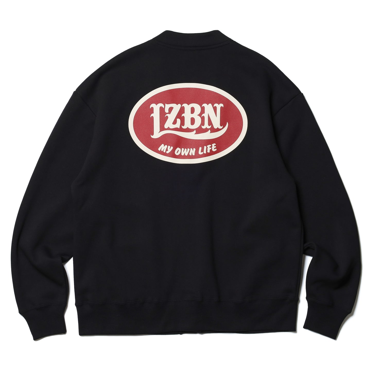 LZBN / OVAL LOGO SWEAT CARDIGAN (BLACK)