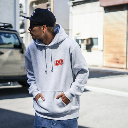 LZBN / SLANT LOGO PULLOVER HOODIE (ASH)