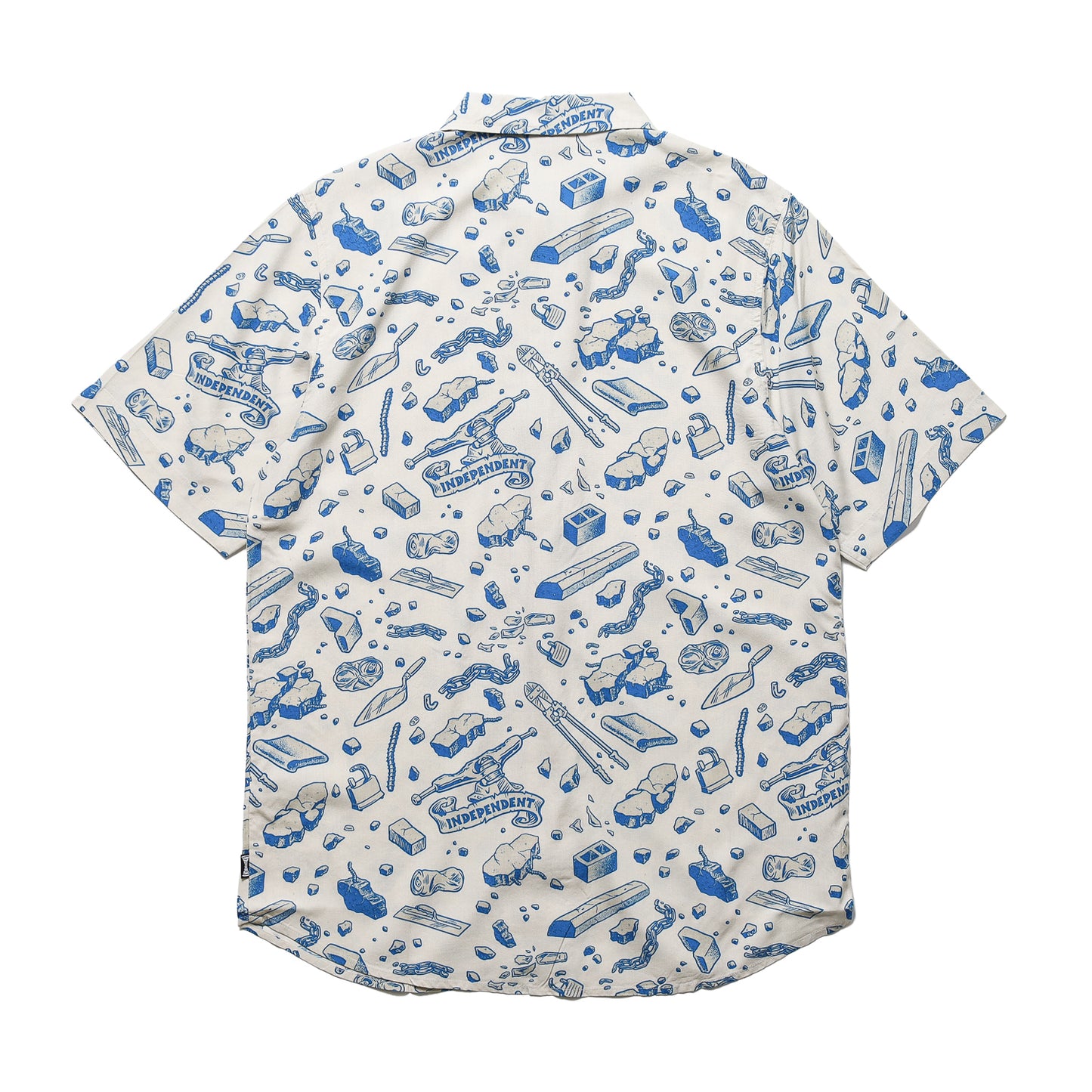 INDEPENDENT / UNDER THE BRIDGE PATTERN S/S SHIRT (CONCRETE/BLUE)