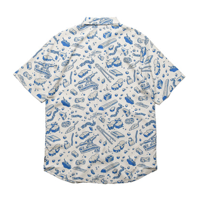 INDEPENDENT / UNDER THE BRIDGE PATTERN S/S SHIRT (CONCRETE/BLUE)