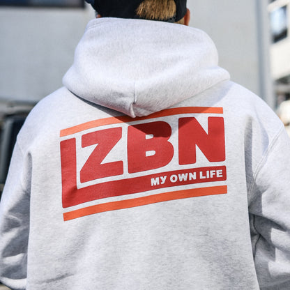 LZBN / SLANT LOGO PULLOVER HOODIE (ASH)