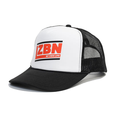 LZBN / SLANT LOGO MESH CAP (BLACK/WHITE)