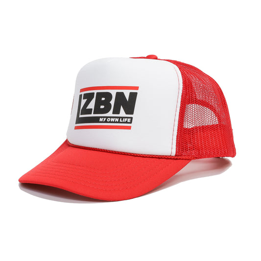 LZBN / SLANT LOGO MESH CAP (RED/WHITE)