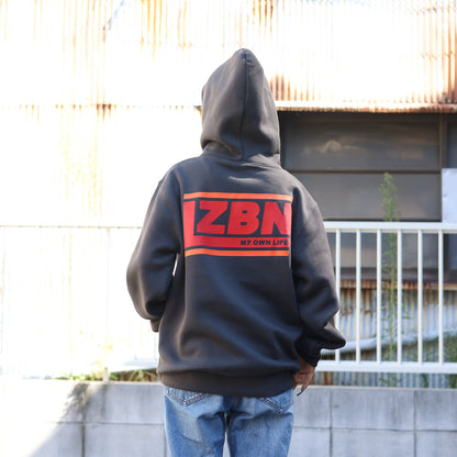 LZBN / SLANT LOGO PULLOVER HOODIE (CHARCOAL)