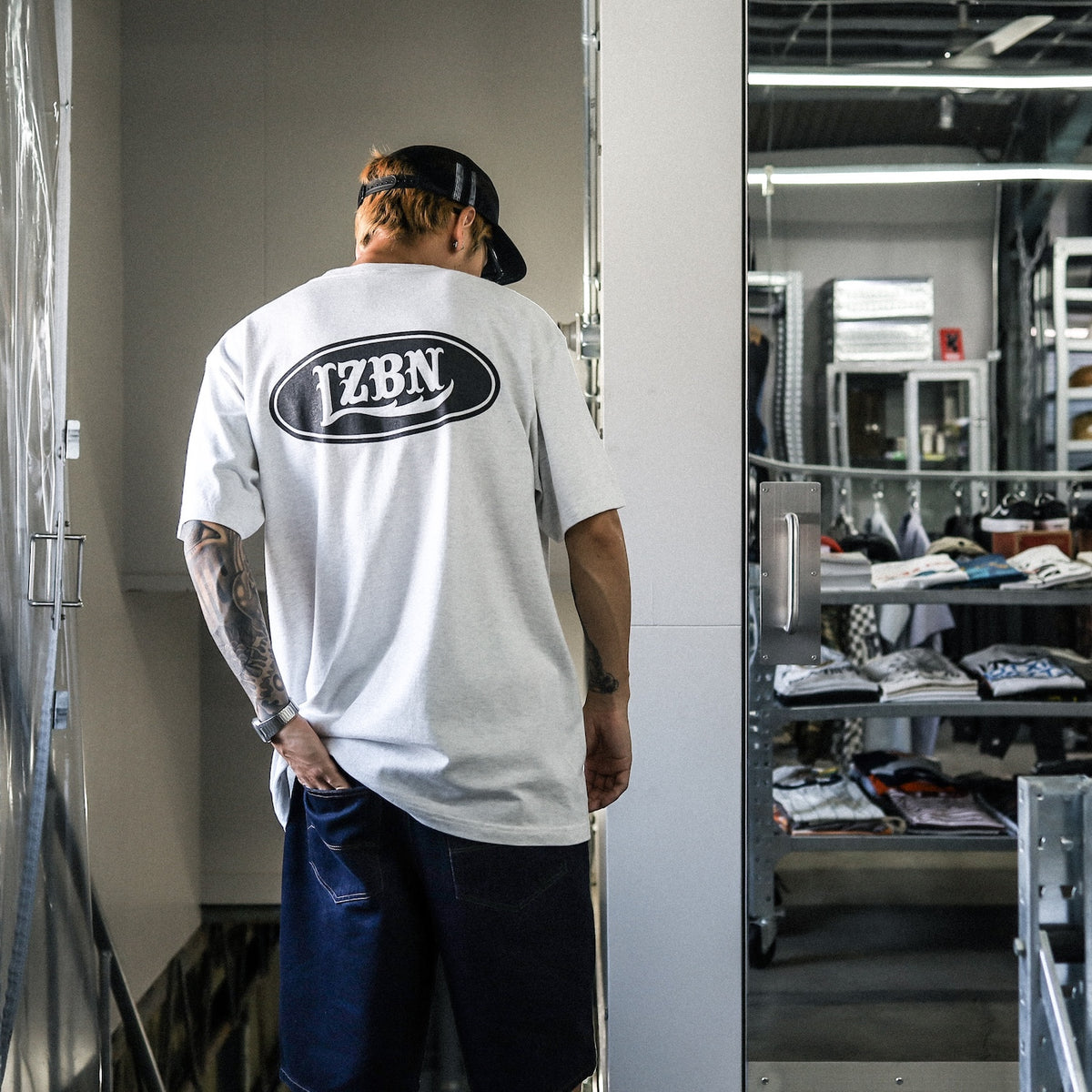 LZBN / MOTOR OVAL TEE (ASH)