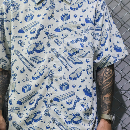 INDEPENDENT / UNDER THE BRIDGE PATTERN S/S SHIRT (CONCRETE/BLUE)