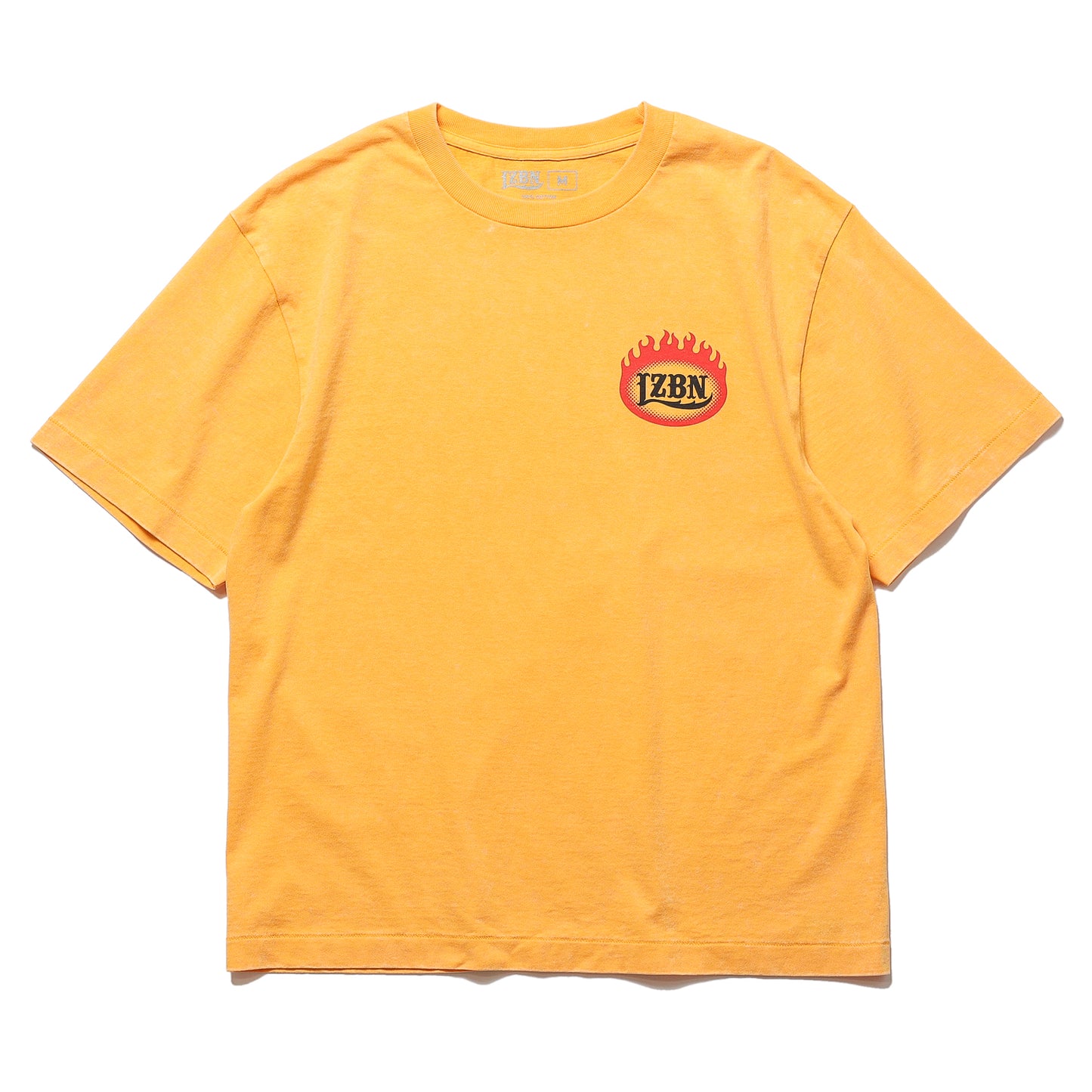 LZBN / FLAME OVAL LOGO FADED WASH TEE (FADED YELLOW)