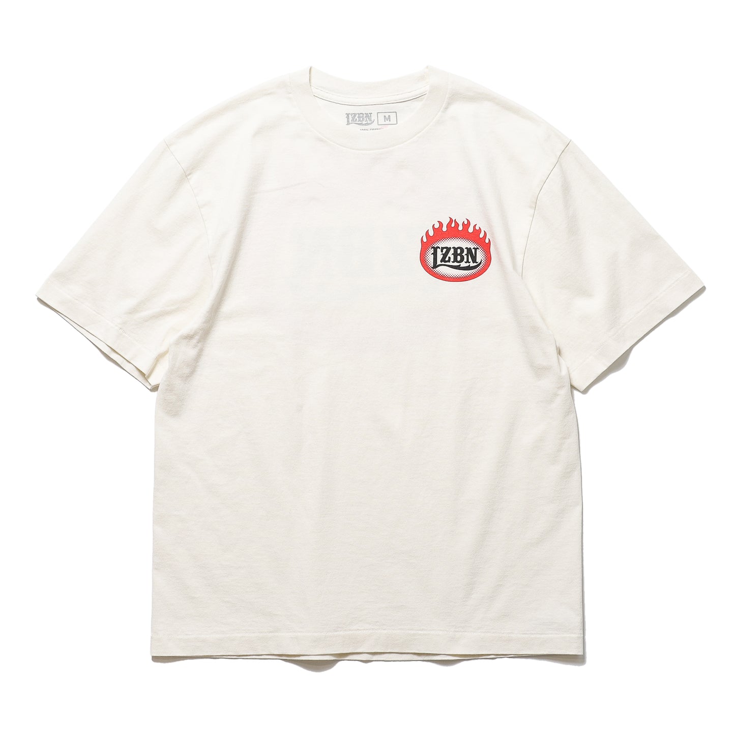 LZBN / FLAME OVAL LOGO FADED WASH TEE (FADED WHITE)