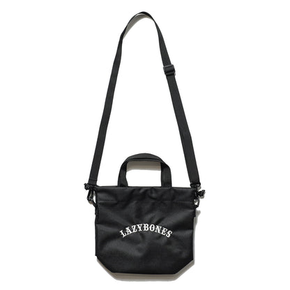 LZBN / EMB ARCH LOGO DRAWSTRING POUCH (BLACK)