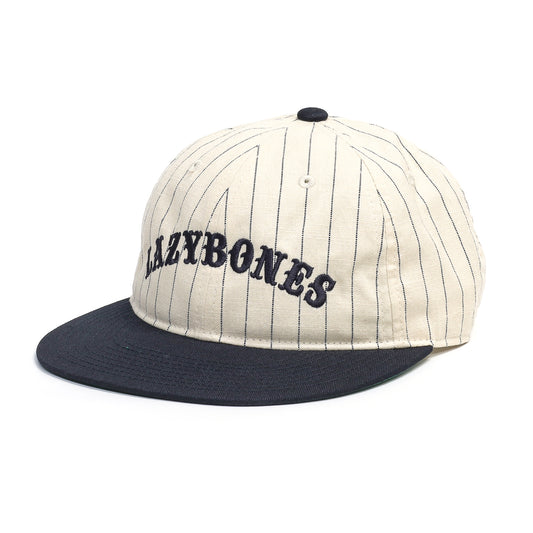 LZBN / EMB ARCH LOGO BASEBALL CAP (CREAM STRIPE/NAVY)