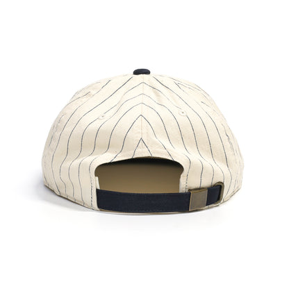LZBN / EMB ARCH LOGO BASEBALL CAP (CREAM STRIPE/NAVY)