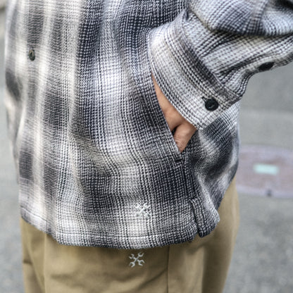 BLUCO / OMBRE CHECK FLANNEL SHIRTS (BLACK)