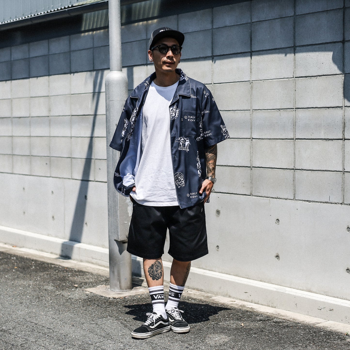 BLUCO / POOLSIDE SHIRT S/S -TATTOO- (CHARCOAL)