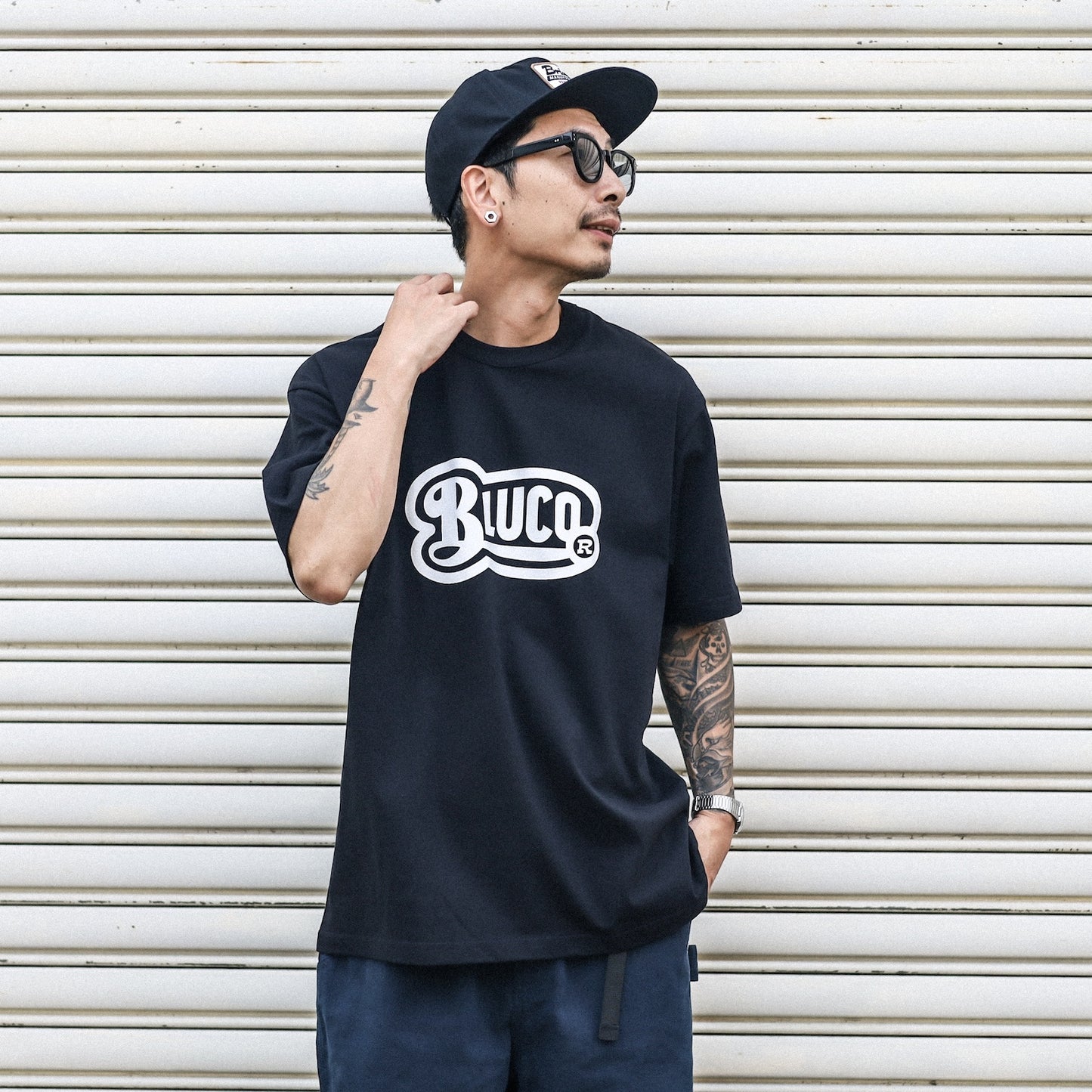 BLUCO / PRINT TEE -OLD- (BLACK)