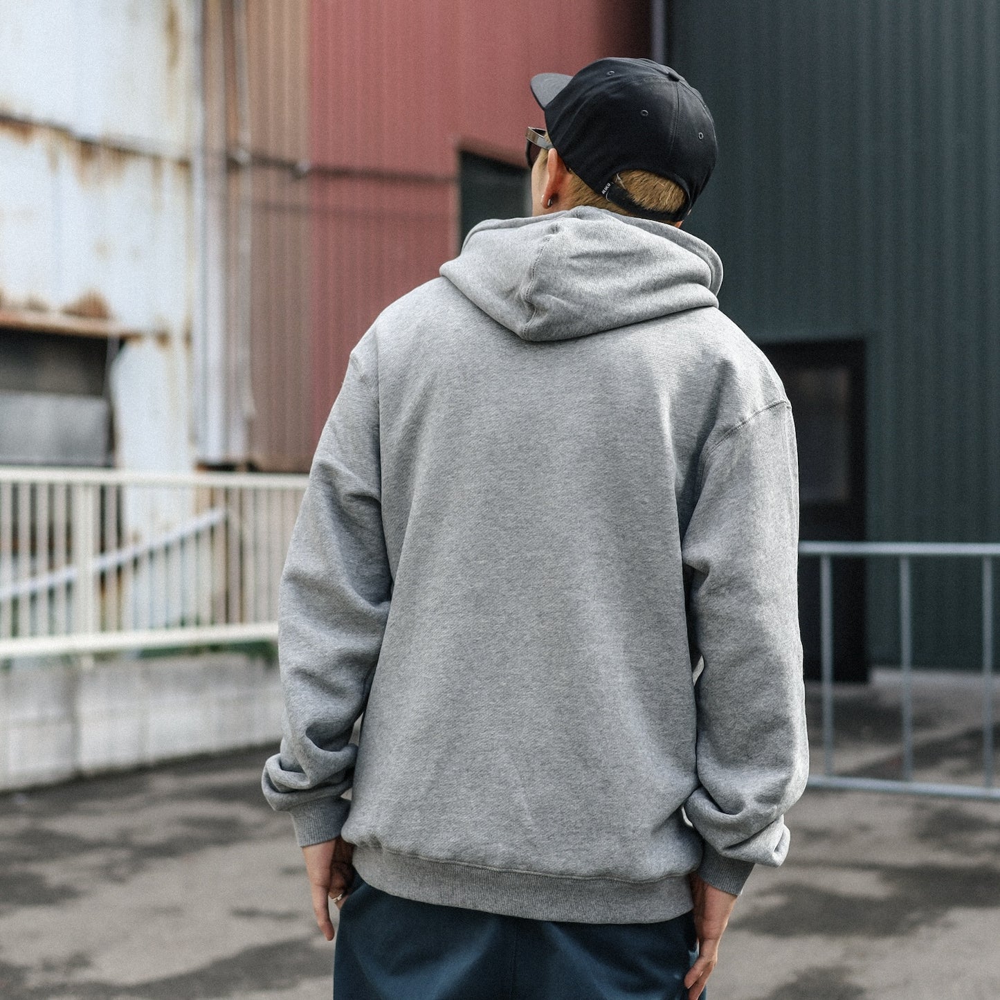 BLUCO / HEAVY PILE SWEAT HALF ZIP HOODIE -EMB- (GRAY)