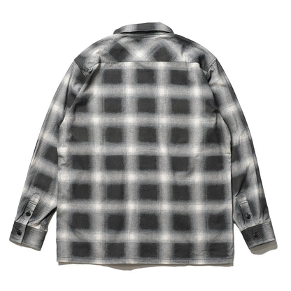 BLUCO / PRINT FLANNEL CHECK SHIRT -OMBRE- (BLACK)